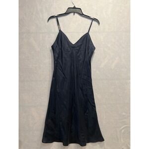 Rodika Zanian Black Slip Dress‎ Sleeveless V Neck Midi Casual